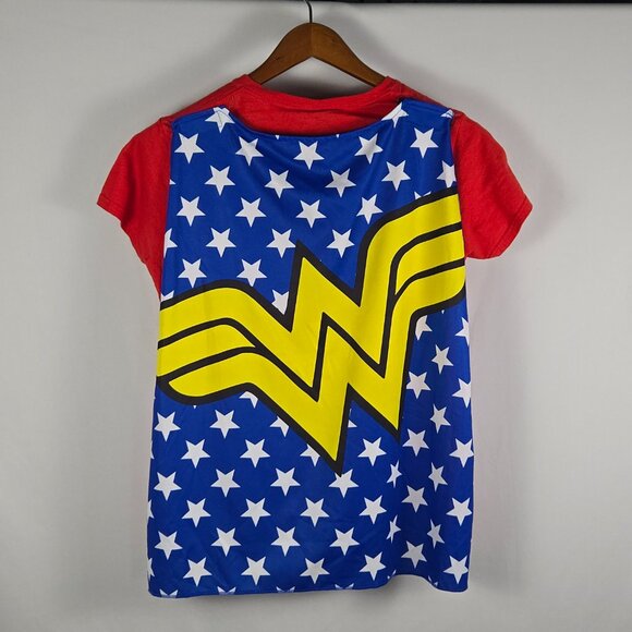 Wonder Woman DC Comics Comic Con‎ Costume T-Shirt w/ Detachable Cape Women’s L - Picture 2 of 8